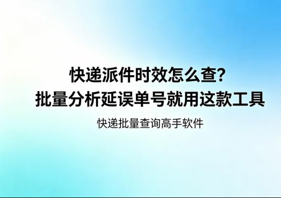 快递派件时效怎么查？批量分析延误单号就用这款工具