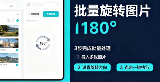 1000张照片方向错乱别慌！用“首助编辑高手”一键批量旋转180°，3秒搞定